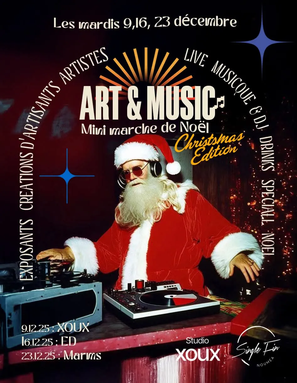 Affiche de l'évènement ART&MUSIC Édition de Noël 🎄 X StudioXoux