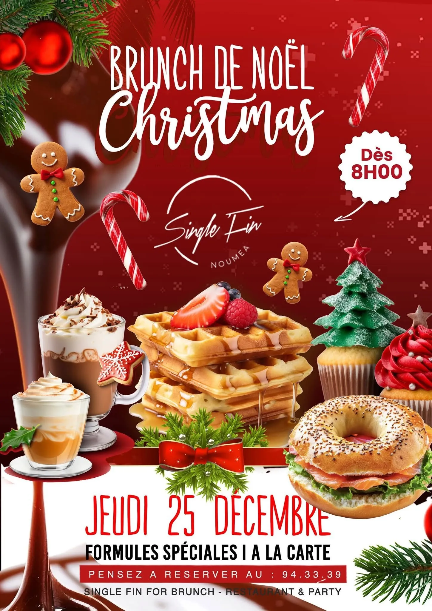 Affiche de l'évènement BRUNCH DE NOËL AU SINGLE FIN 🎅